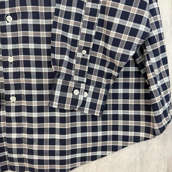 Brooks Brothers Shirt Men’s XXL Blue Plaid Button Front Supima Embroidered Logo - Picture 6 of 12